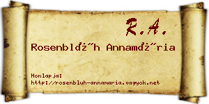 Rosenblüh Annamária névjegykártya